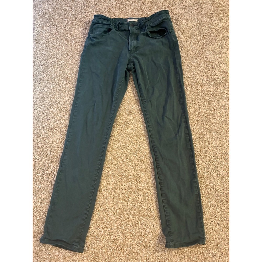 Uniqlo Slim Fit Chino Pants Men's 31x34 Forest Green Stretch Cotton